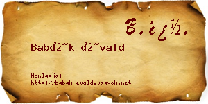Babák Évald névjegykártya